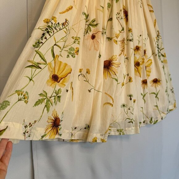 H&M Conscious Meadow Flowers Collection Butter Yellow Long Midi  Skirt Size M - Picture 6 of 14